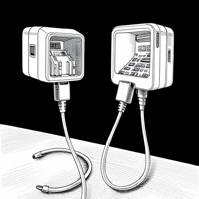 Two chargers of different architectures being compared