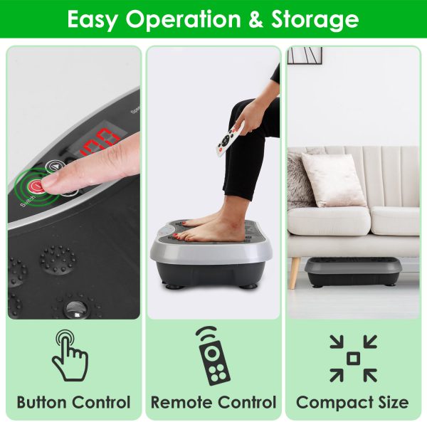 Vibration Exercise Machine with Resistance Bands & Remote – 120 Speed Whole Body Workout Platform for Weight Loss, Toning & Recovery - Image 7