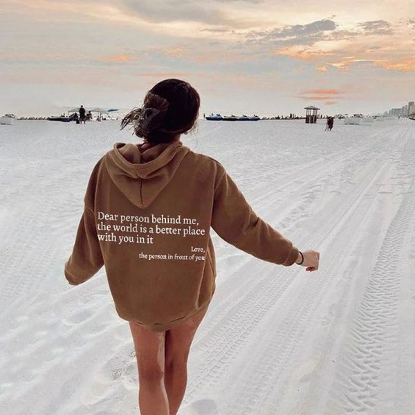 Inspirational "Dear Person Behind Me" Unisex Plush Hoodie with Kangaroo Pocket - Image 9
