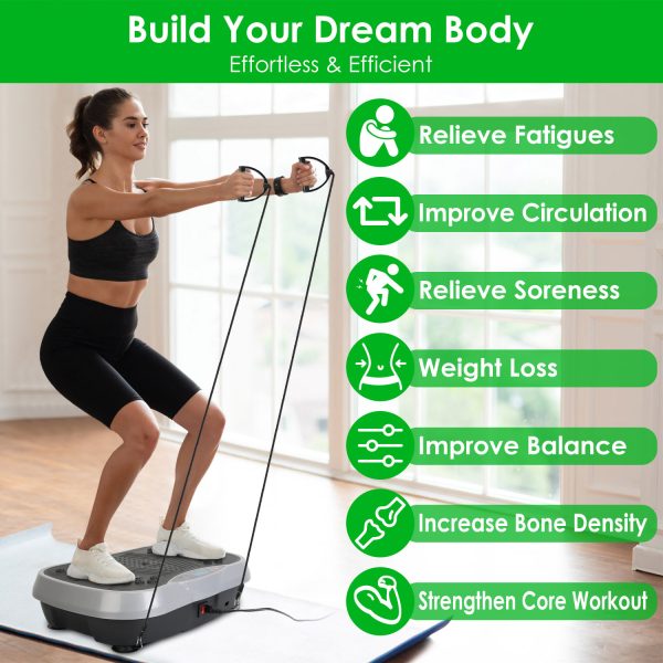 Vibration Exercise Machine with Resistance Bands & Remote – 120 Speed Whole Body Workout Platform for Weight Loss, Toning & Recovery - Image 5