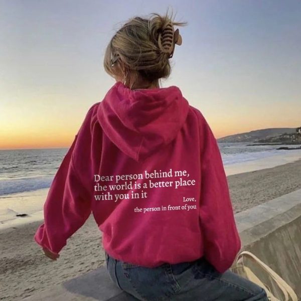 Inspirational "Dear Person Behind Me" Unisex Plush Hoodie with Kangaroo Pocket - Image 4