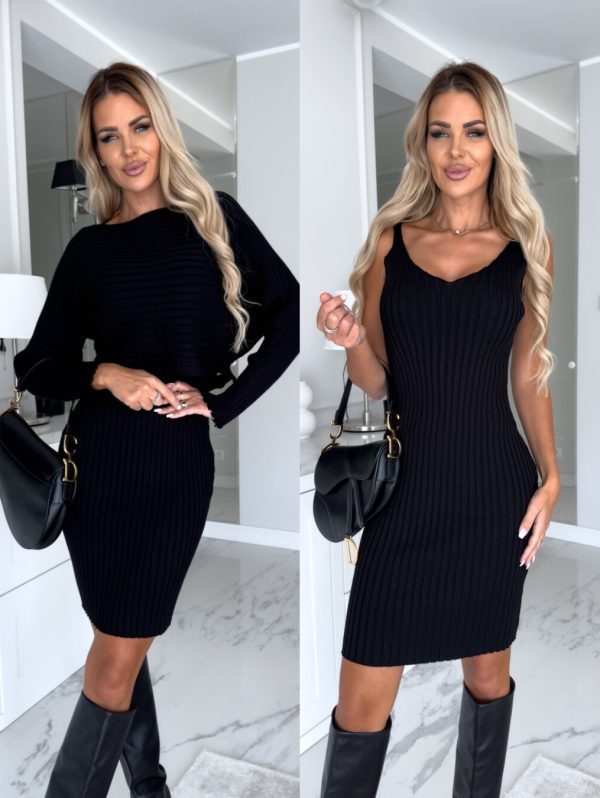 Women’s 2-Piece Stripe Top & Suspender Skirt Set – Autumn/Winter Slim Fit - Image 9