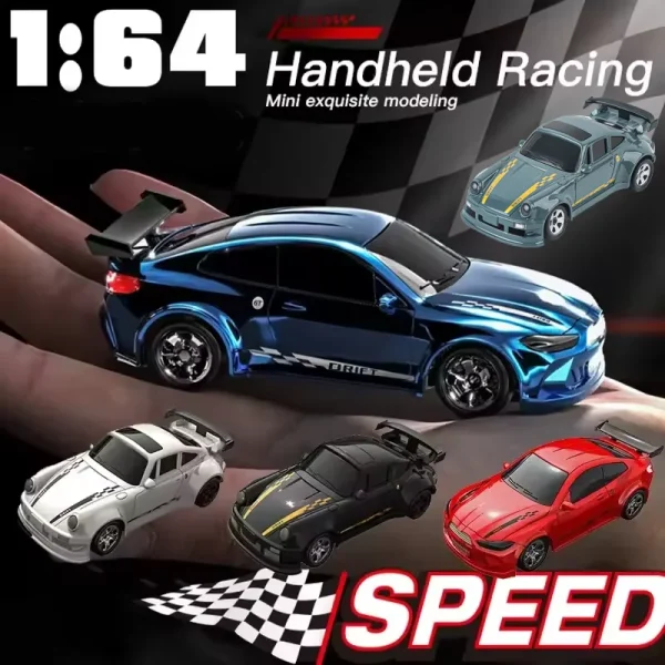 4WD 2.4GHz RC Mini Drift Car – 1/64 Scale Remote Control Racing Model for Kids & Collectors