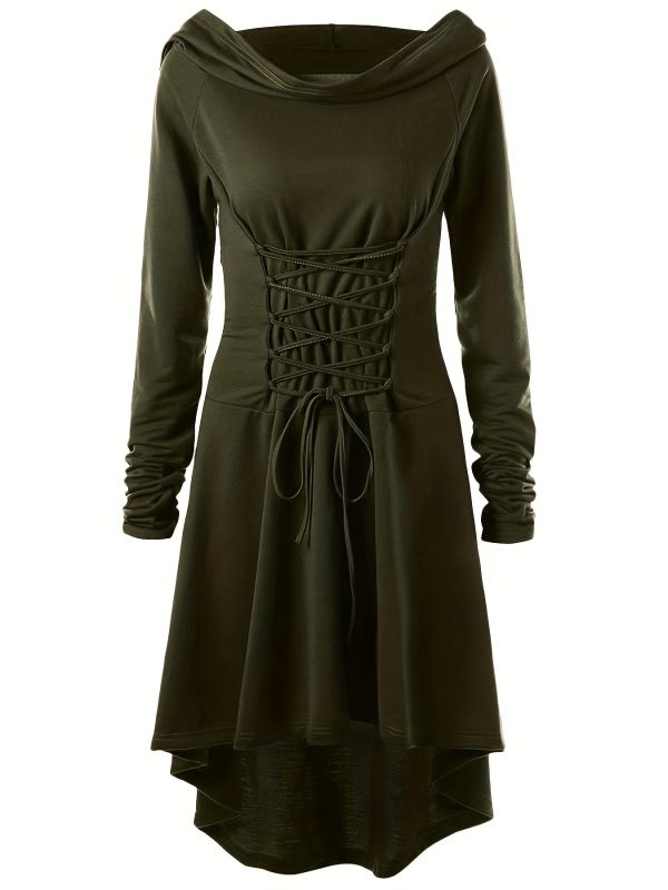 Gothic Hooded Cosplay / Halloween Dress – Elegant Long Sleeve Costume - Image 8