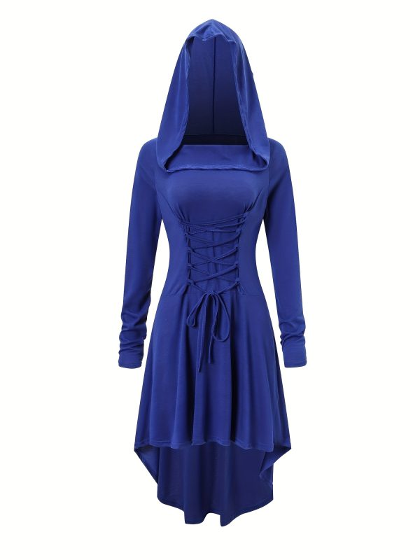 Gothic Hooded Cosplay / Halloween Dress – Elegant Long Sleeve Costume - Image 3