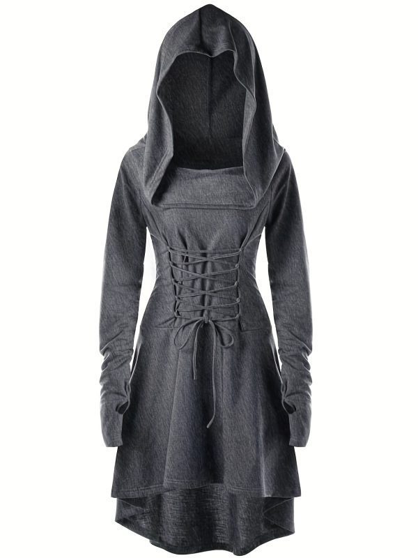 Gothic Hooded Cosplay / Halloween Dress – Elegant Long Sleeve Costume - Image 2