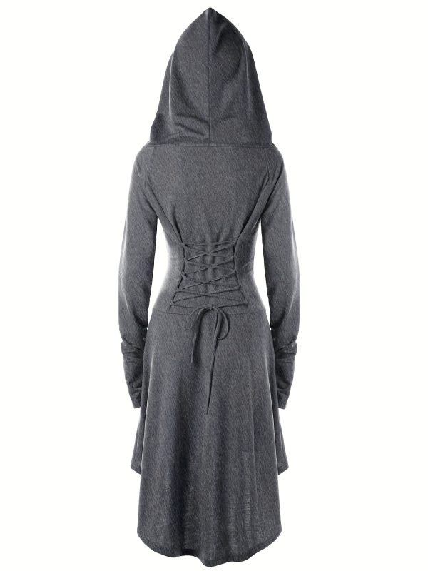 Gothic Hooded Cosplay / Halloween Dress – Elegant Long Sleeve Costume - Image 9