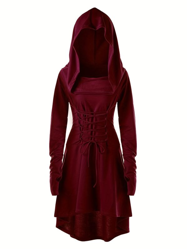Gothic Hooded Cosplay / Halloween Dress – Elegant Long Sleeve Costume - Image 6